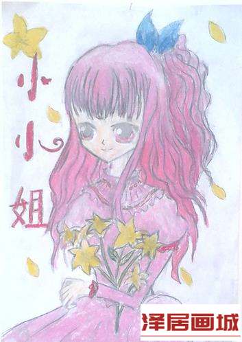 儿童画水粉画作品欣赏-小小姐