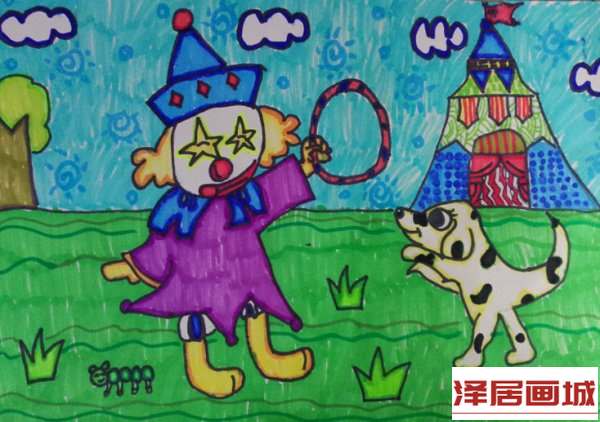 儿童画小丑表演
