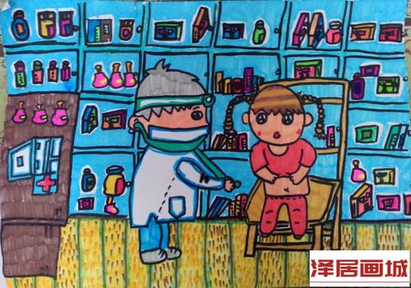 儿童画我不怕打针