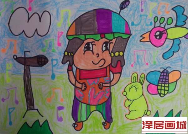 儿童画我爱唱歌
