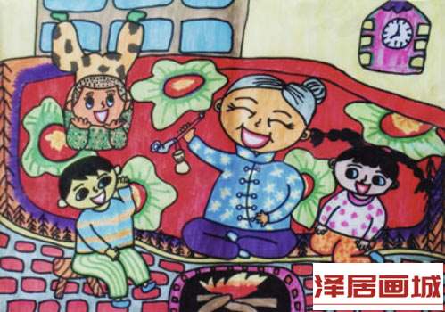 儿童画感恩的心一生相伴