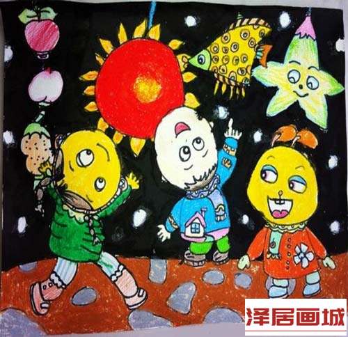 儿童画红红的太阳