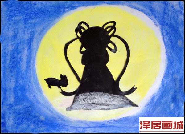 儿童画中秋嫦娥赏月