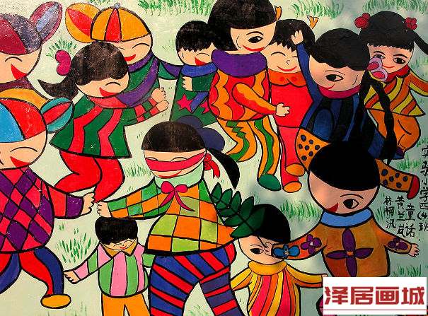 儿童画春天里捉迷藏