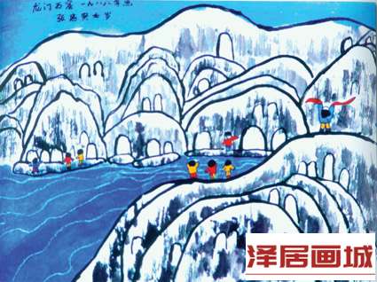 儿童画清明去踏青