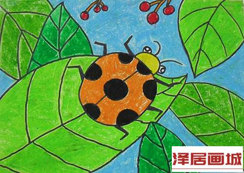 儿童画七星瓢虫