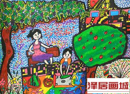 儿童画妈妈你歇歇吧！