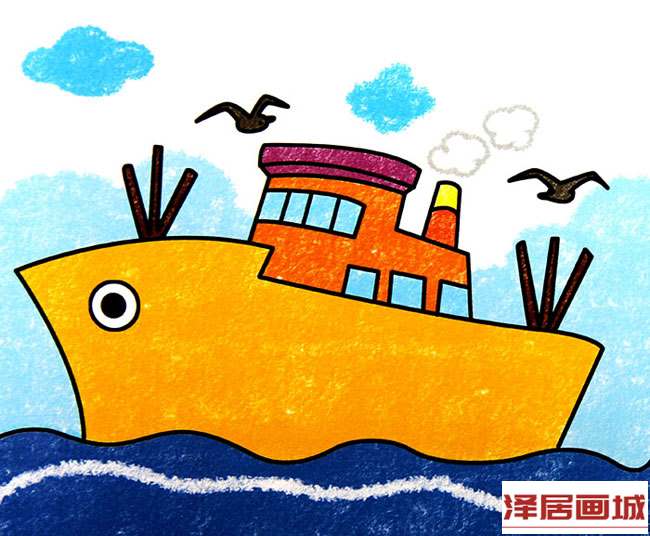 儿童画海盗船
