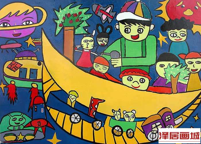 儿童画动物园一日游