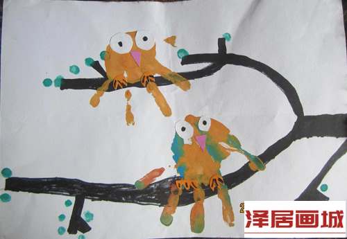 儿童画手印绘画