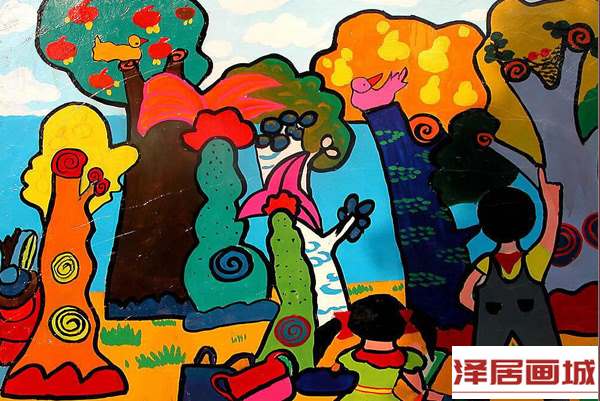 儿童画彩色的小树