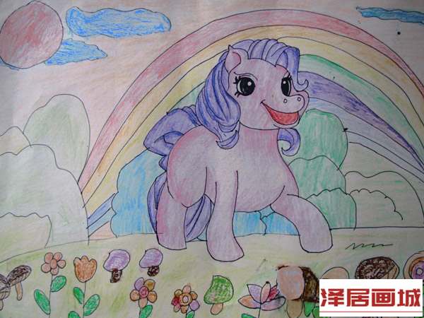 儿童画可爱的小马驹