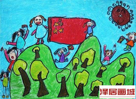 儿童画祖国的生日