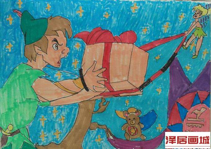儿童画小飞侠彼得潘