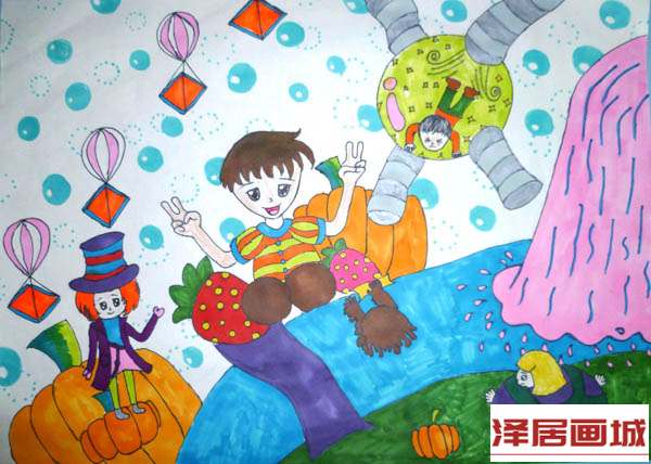 儿童画巧克力世界真美好
