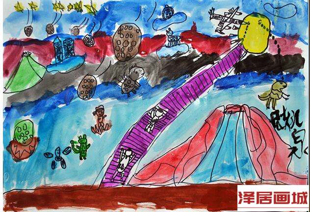 儿童画假如给我一部梯子