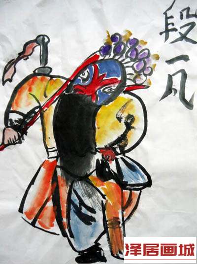 儿童画水墨人物