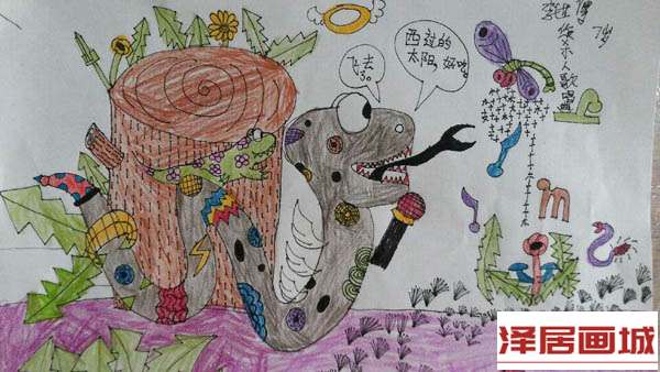 儿童画昆虫的天敌