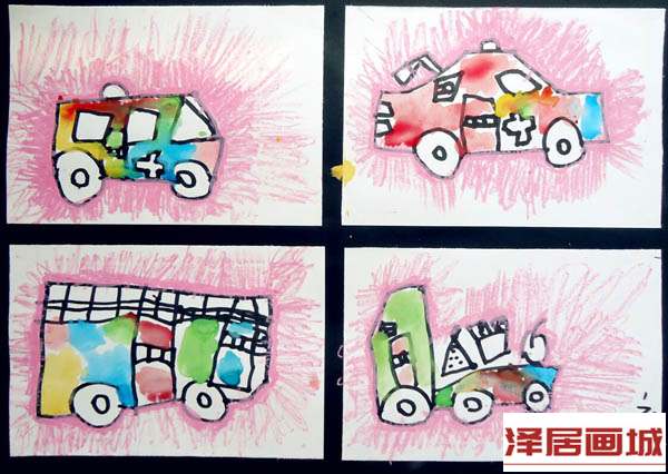 儿童画汽车总动员