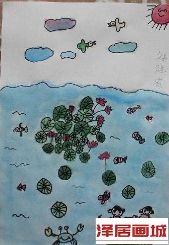 儿童画清凉夏日游
