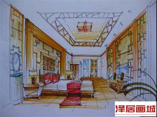 儿童画温馨的卧室