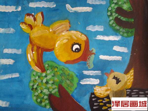 儿童画母爱的伟大儿童水彩画作品欣赏
