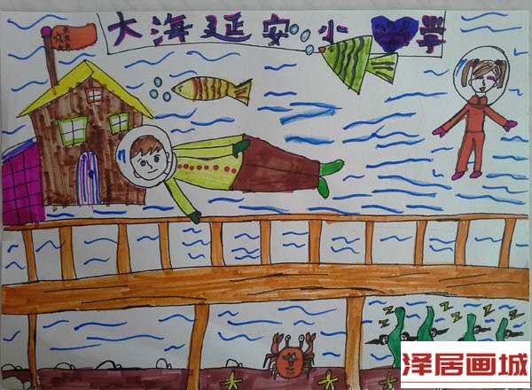 儿童画春天的旅行