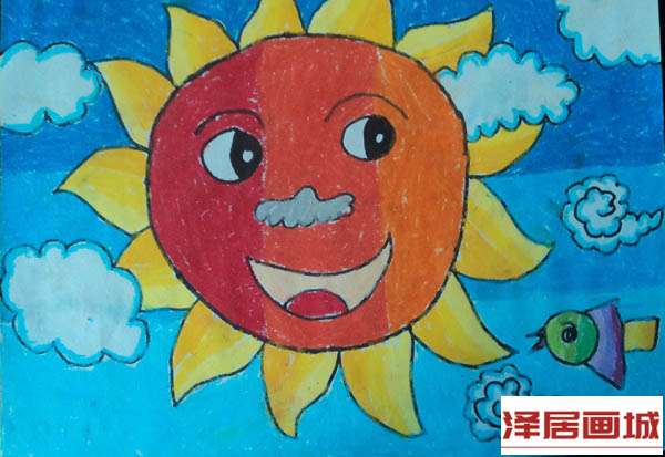 儿童画春天里的太阳