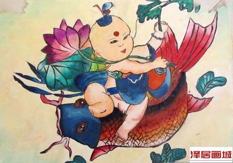 儿童画连年有余
