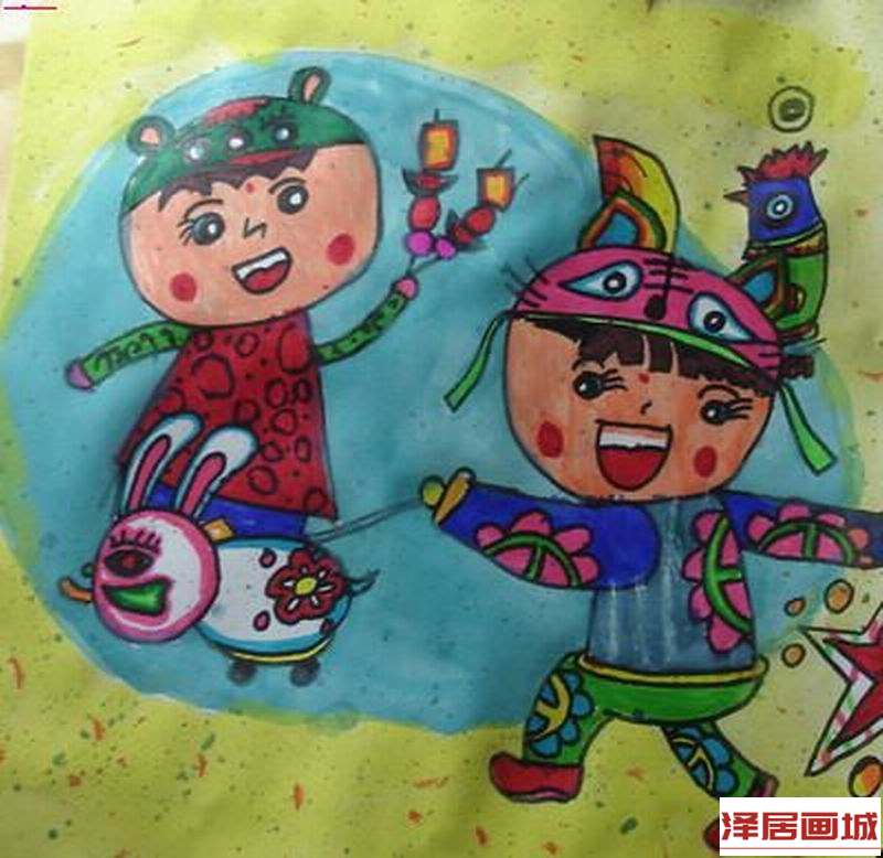 儿童画新年新衣裳