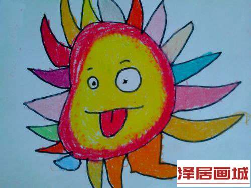 儿童画太阳公公
