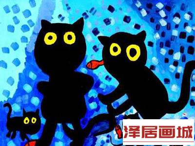 儿童画可爱的小猫咪