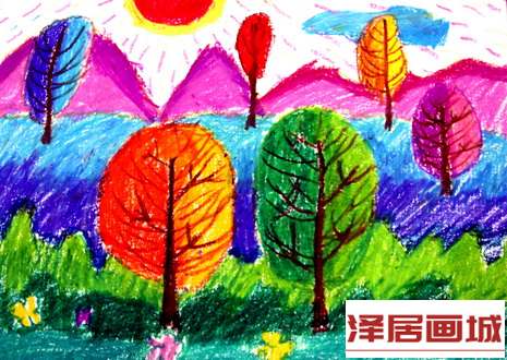 儿童画景色宜人