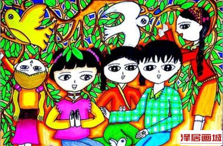儿童画五十六个民族