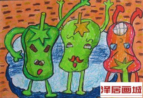 儿童画辣椒运动会