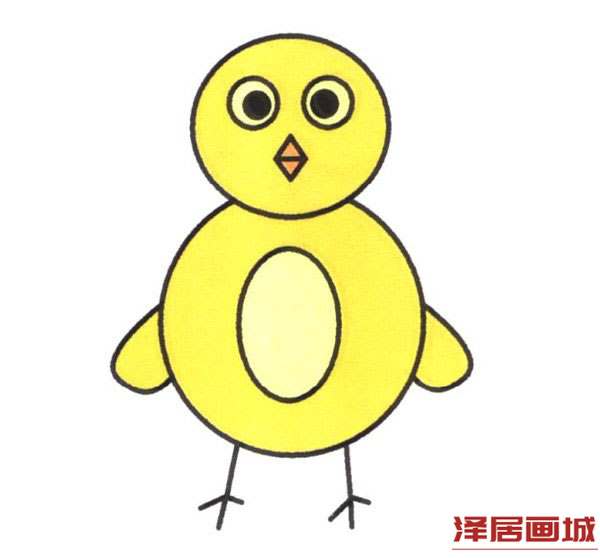 可爱小鸡简笔画图片步骤