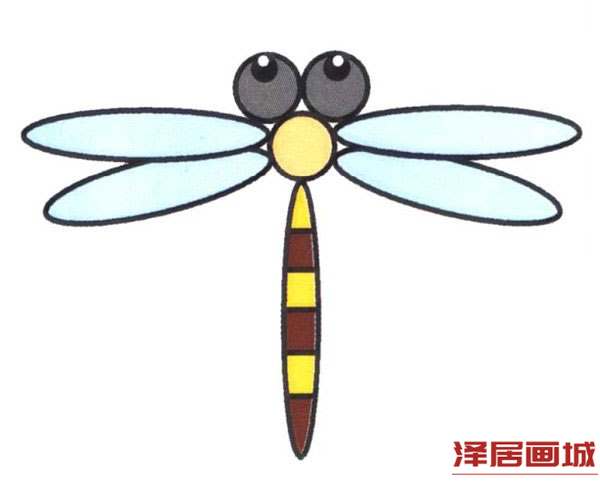 可爱蜻蜓简笔画的画法教程