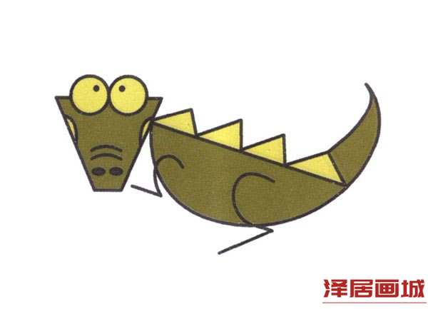 简笔画鳄鱼的画法图片教程