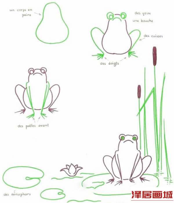 简笔画荷塘风景的图片步骤