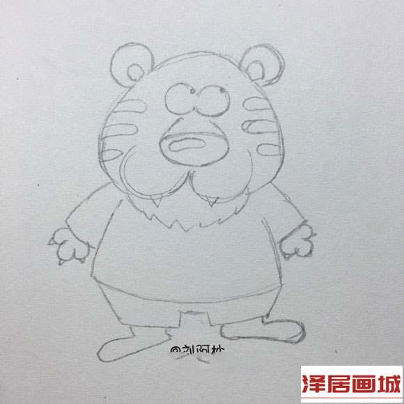 简笔画卡通风的老虎先生