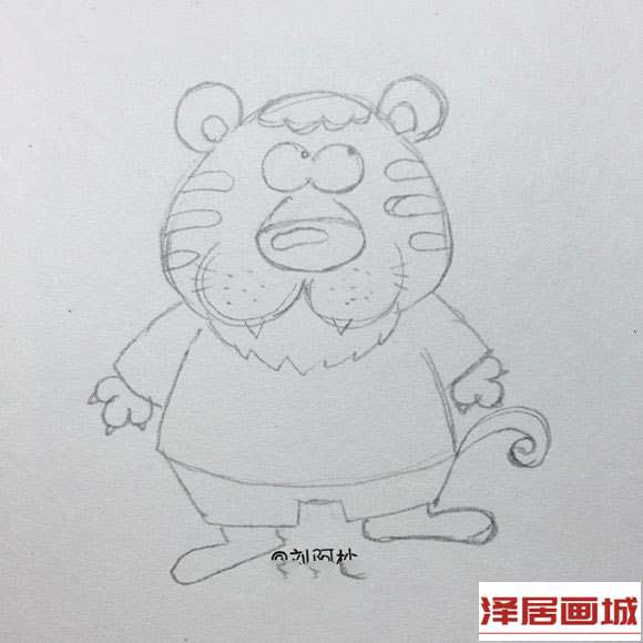 简笔画卡通风的老虎先生