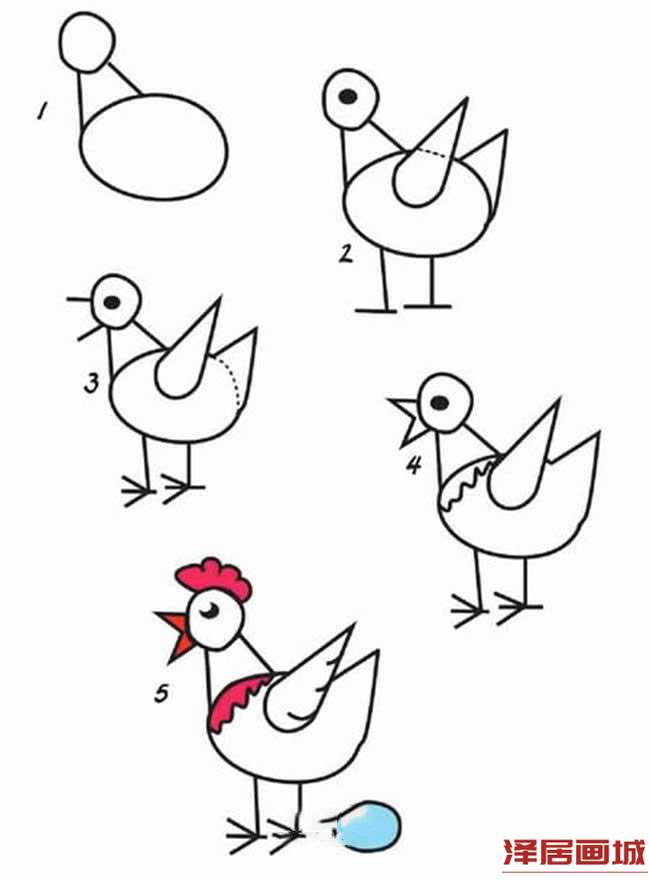 简笔画下蛋的母鸡画法图片