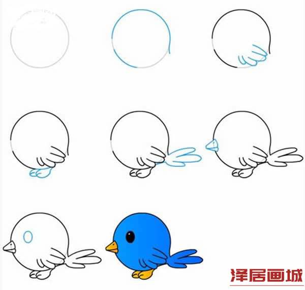 简笔画卡通小鸟的图片彩色