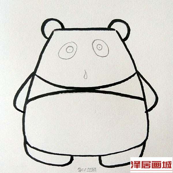 简笔画熊猫画法图片