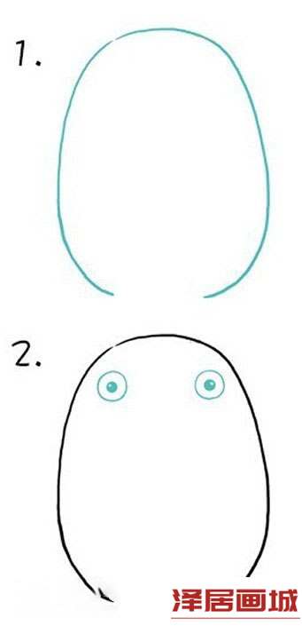 简笔画彩色龙猫的画法图片