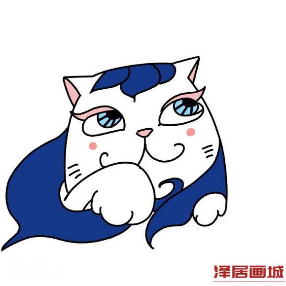 超可爱猫咪简笔画图片步骤