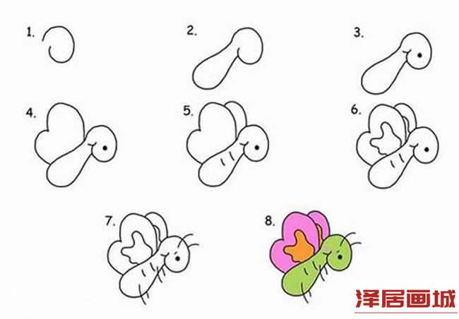 简笔画彩色卡通蝴蝶的图片