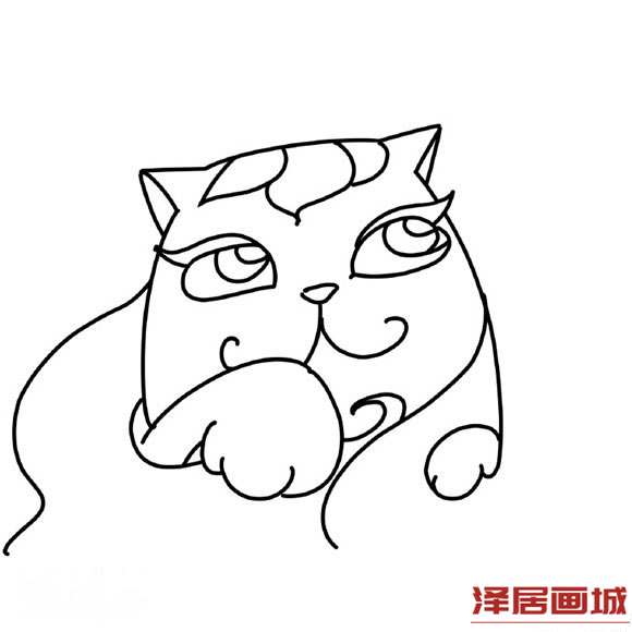 超可爱猫咪简笔画图片步骤
