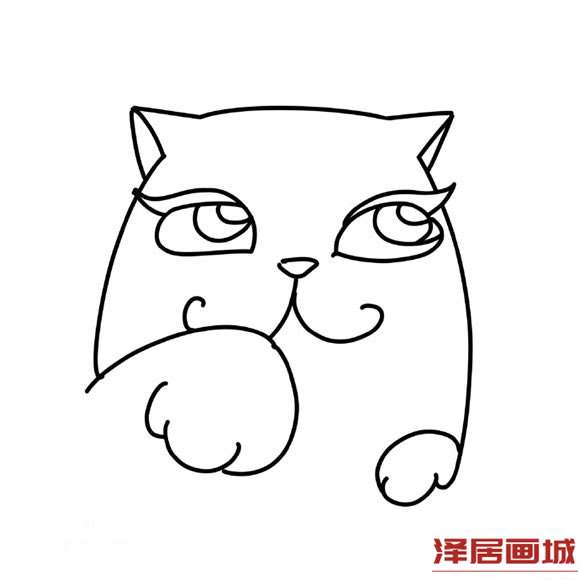 超可爱猫咪简笔画图片步骤