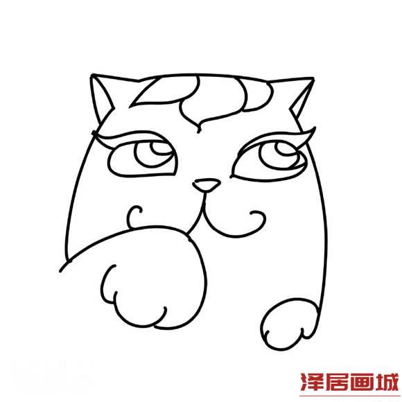 超可爱猫咪简笔画图片步骤